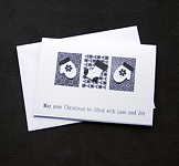Monochrome Christmas Love & Joy - Handcrafted Christmas Card - dr17-0052